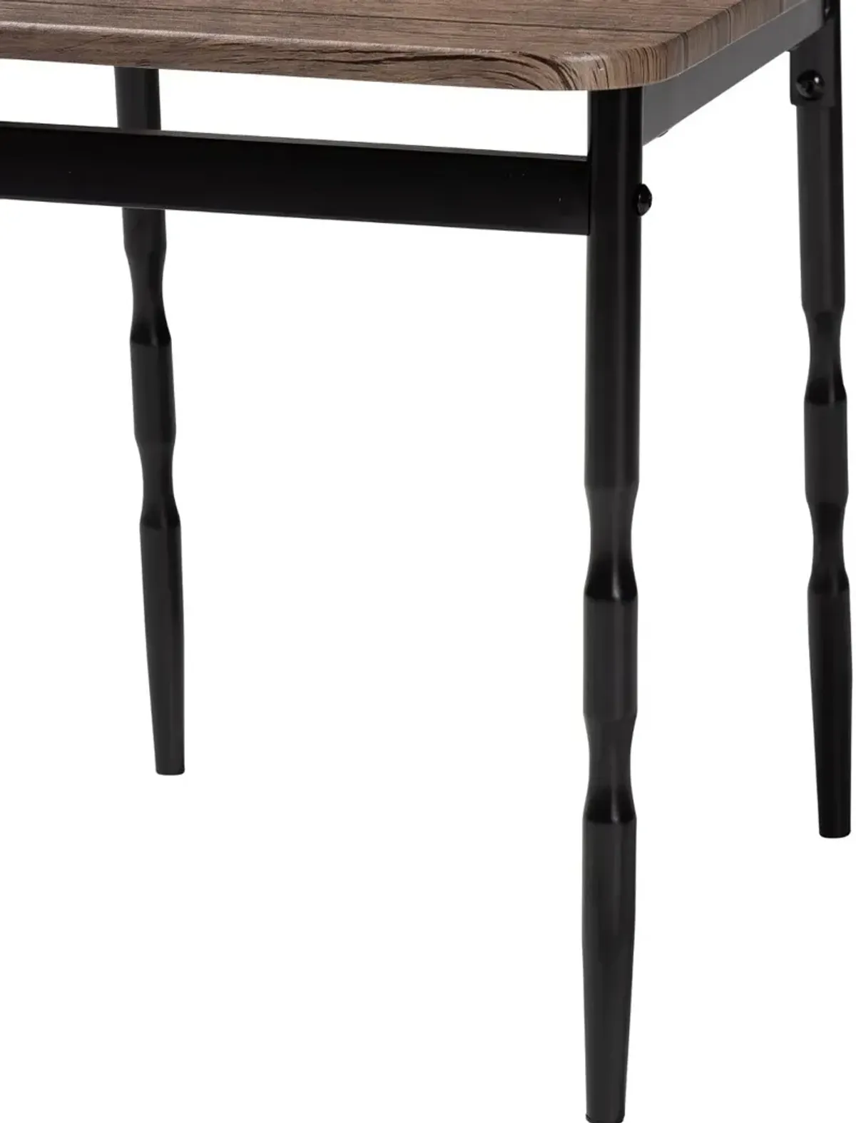 Nevan Industrial Brown and Black Metal 5-Piece Dining Set