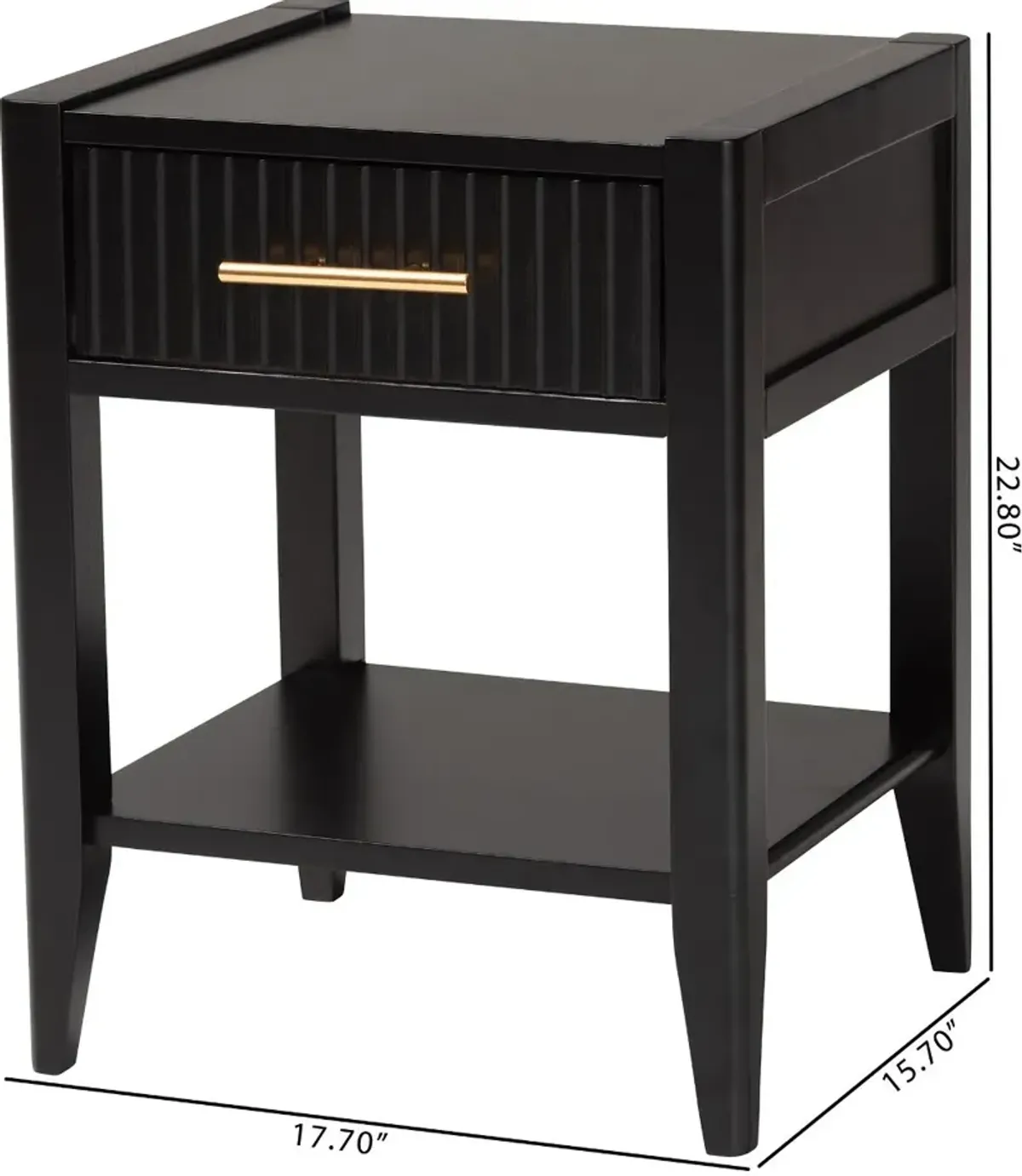 Primrose Black Mid-Century Nightstand
