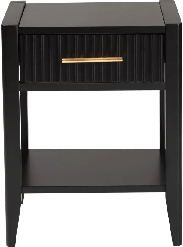 Primrose Black Mid-Century Nightstand