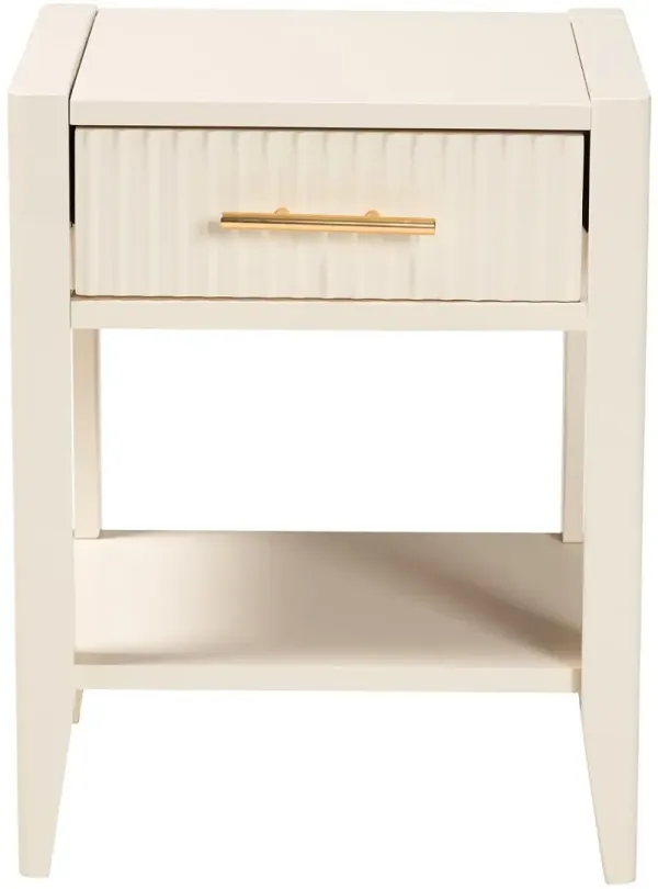 Primrose Ivory Mid-Century Nightstand