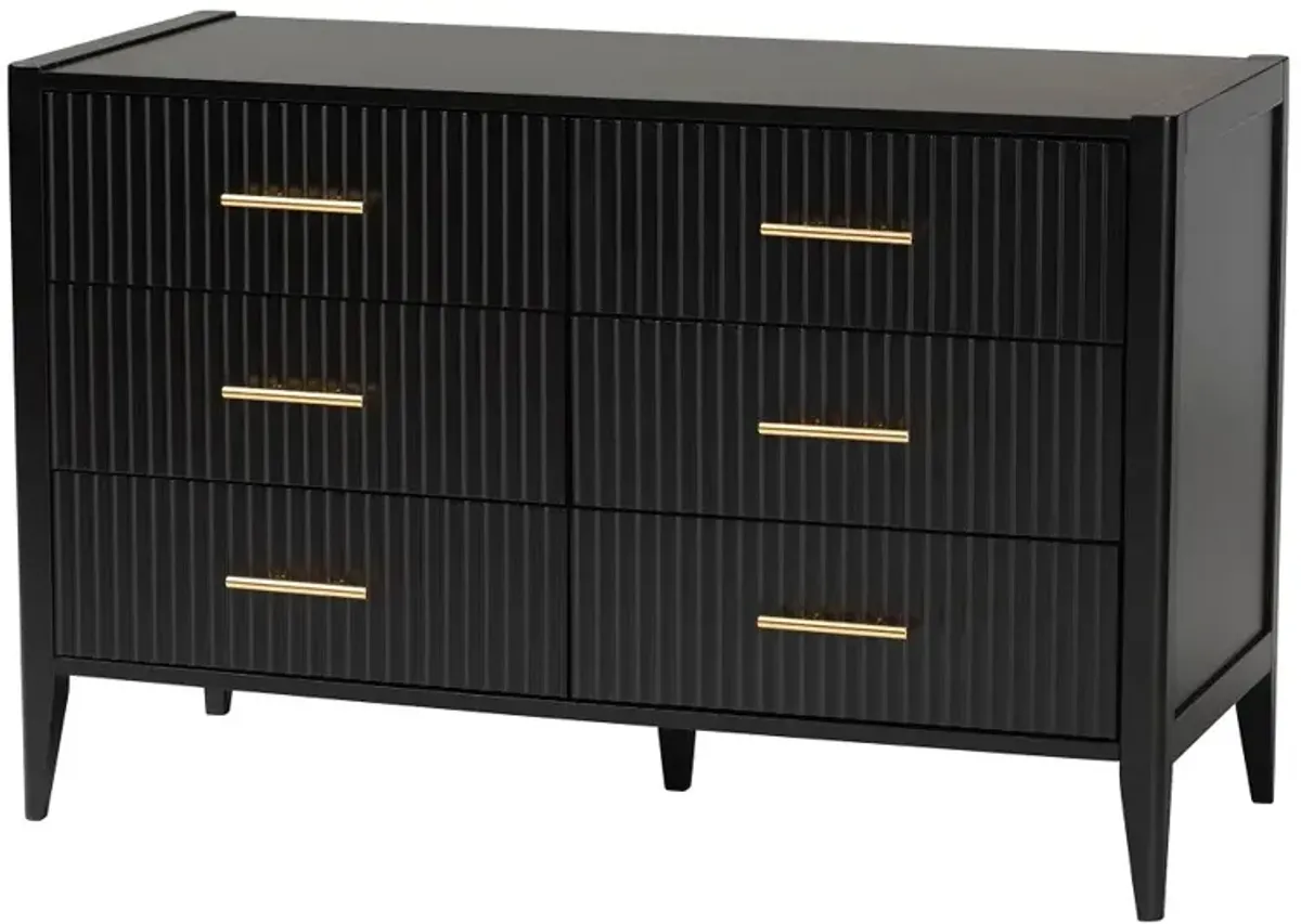Primrose Black Mid-Century Dresser