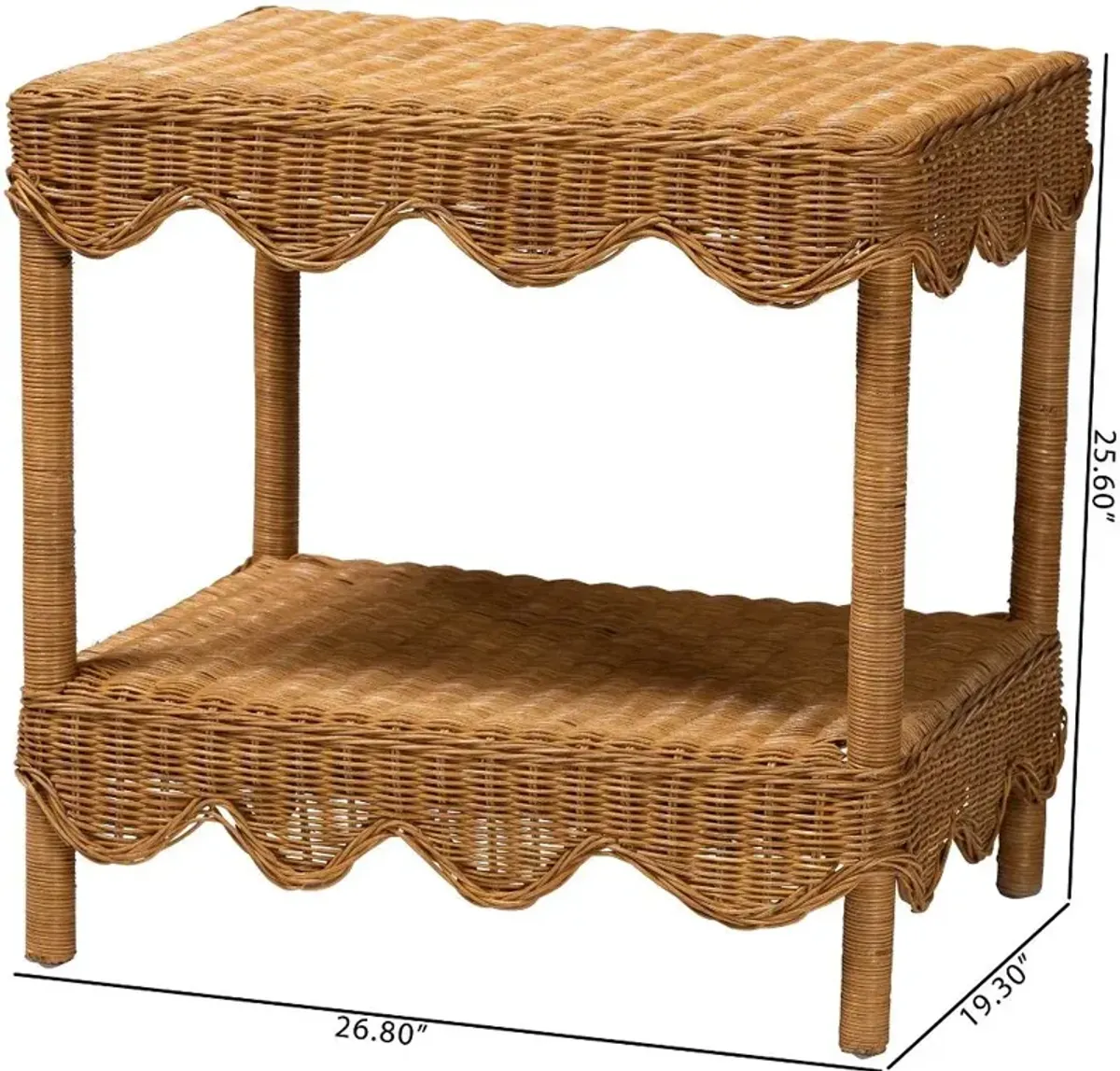 Bali and Pari Brown Rattan Side Table
