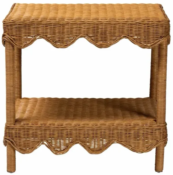Bali and Pari Brown Rattan Side Table