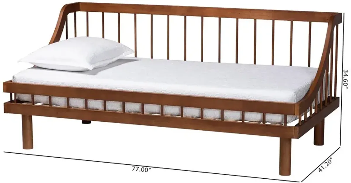 Helio Walnut Brown Wood Twin Daybed