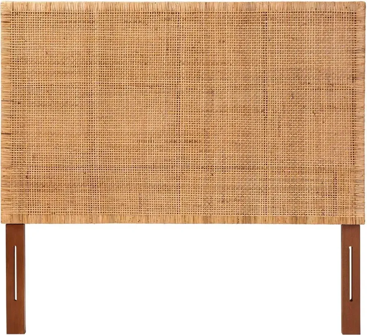 Lesia Natural Rattan and Mahogany Queen Headboard