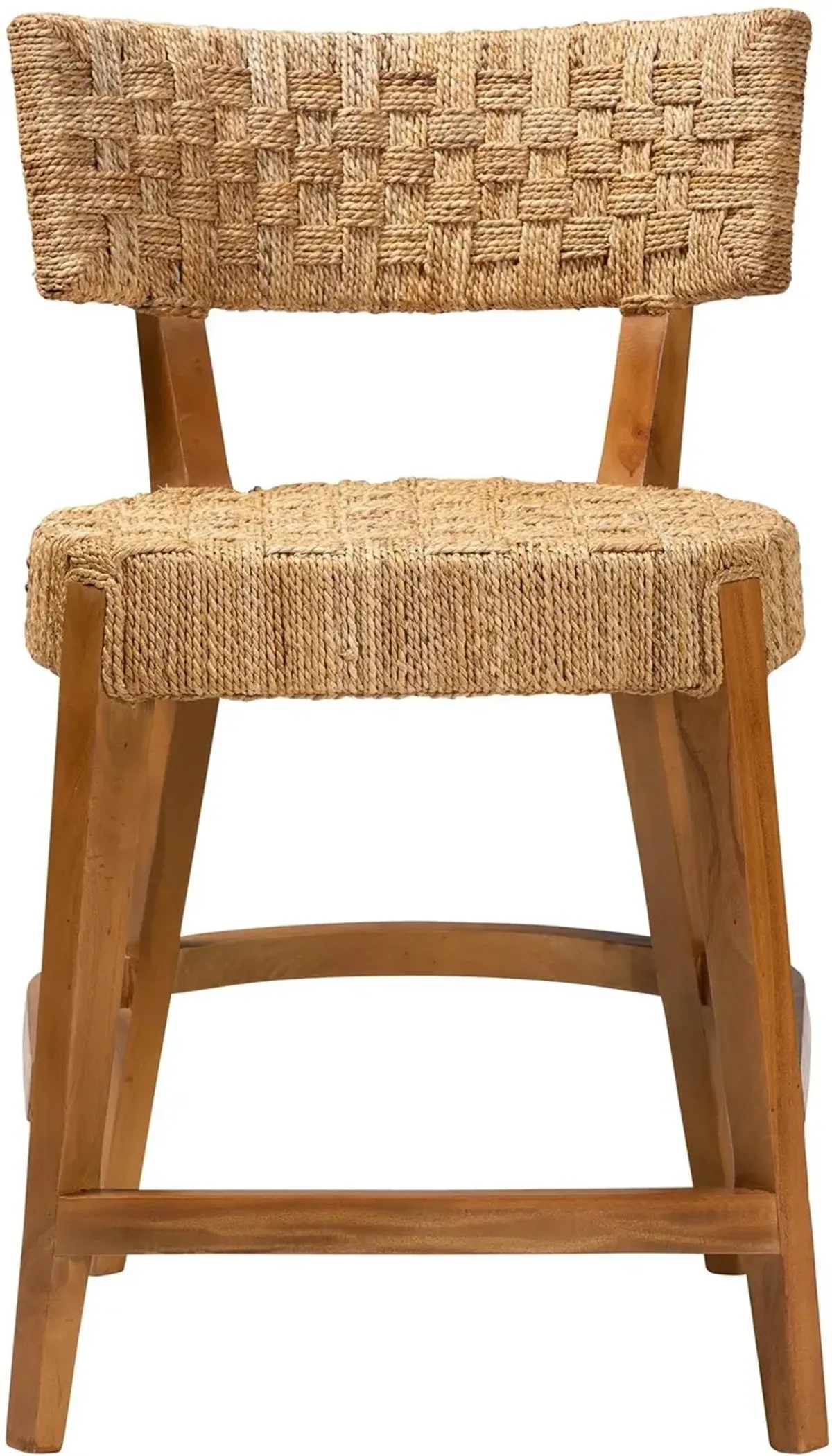 Sabit Seagrass and Mahogany Counter Stool