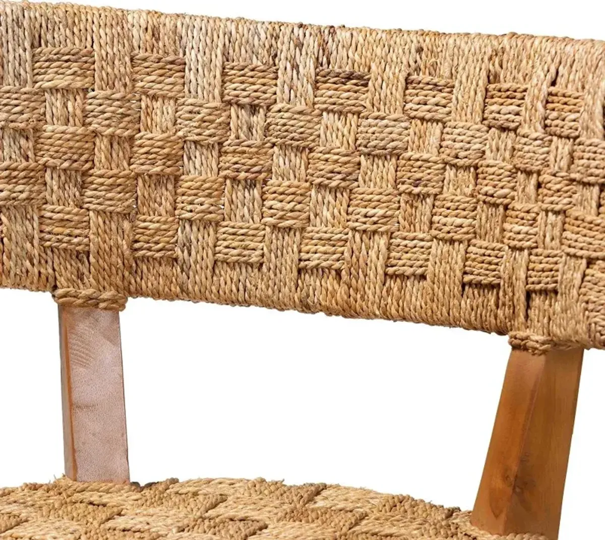 Sabit Seagrass and Mahogany Counter Stool
