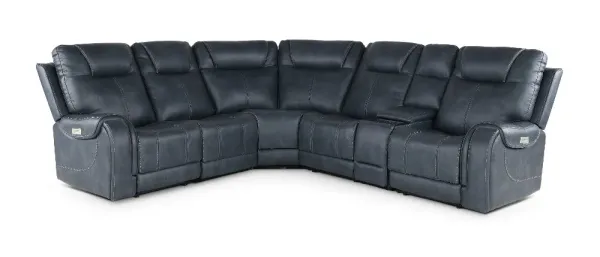 Conway Slate Gray 6 Piece Power Reclining Sectional with Audio System