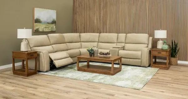 Linden Beige 6 Piece Power Reclining Sectional