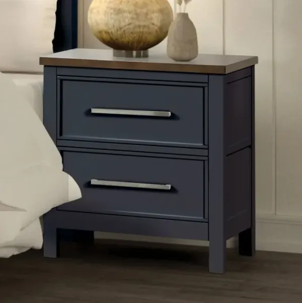 Parker Blue and Brown Nightstand