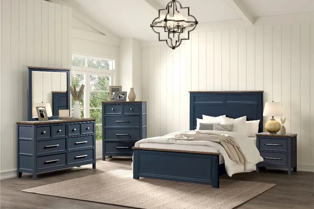Parker Blue and Brown Chest of Drawers