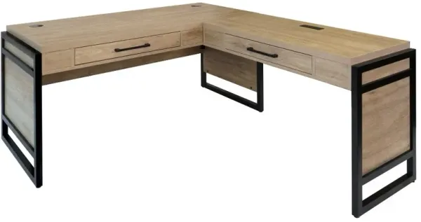 Mason Natural and Black L-Shaped Desk