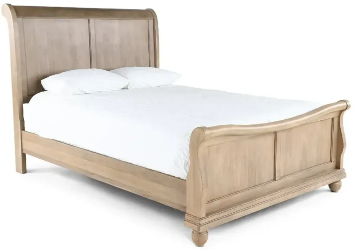 Traditions Saddle Tan Queen Sleigh Bed