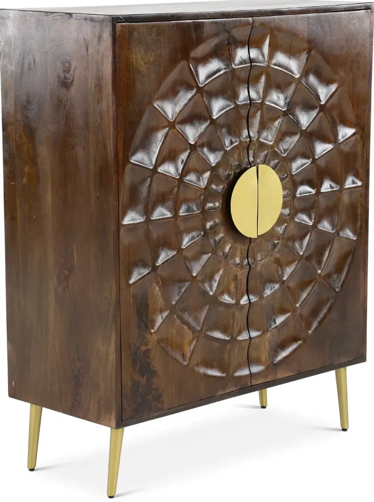 50" Brown Mango Wood 2 Door Cabinet