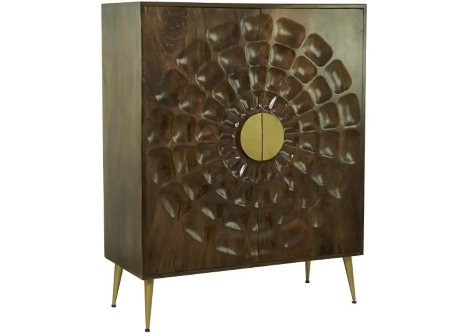 50" Brown Mango Wood 2 Door Cabinet