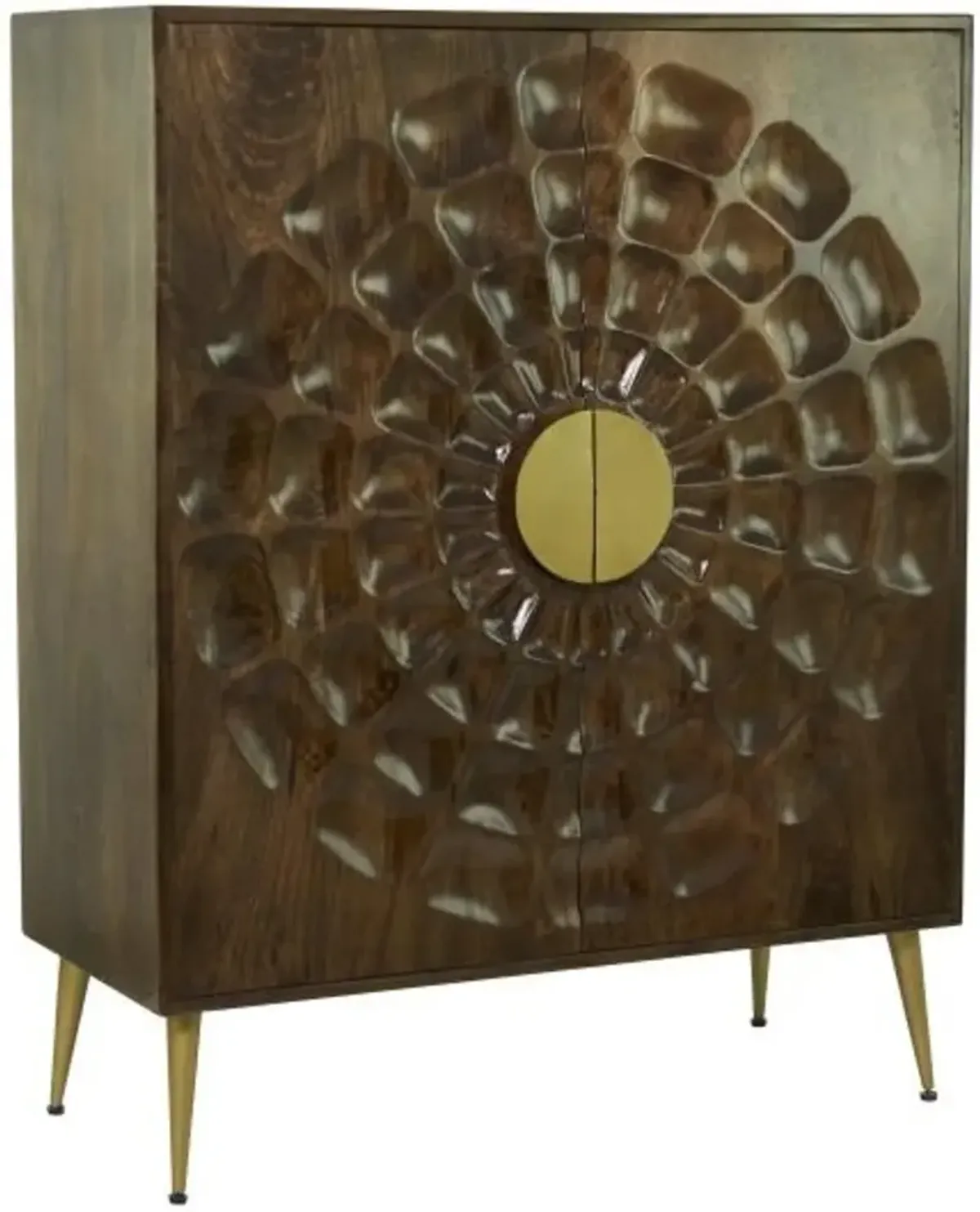 50" Brown Mango Wood 2 Door Cabinet