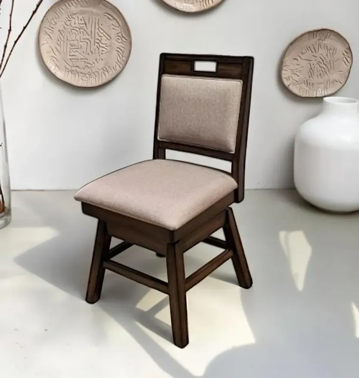 Dallas Walnut Brown Swivel Dining Chair