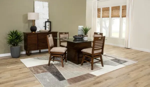 Dallas Walnut Brown 5 Piece Dining Set