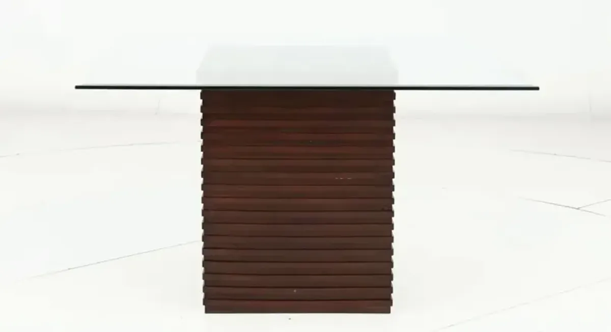 Dallas Walnut Brown and Glass Dining Table
