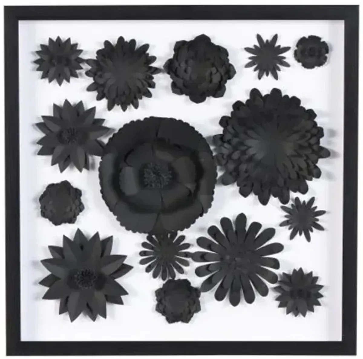 Black Paper Floral Shadow Box