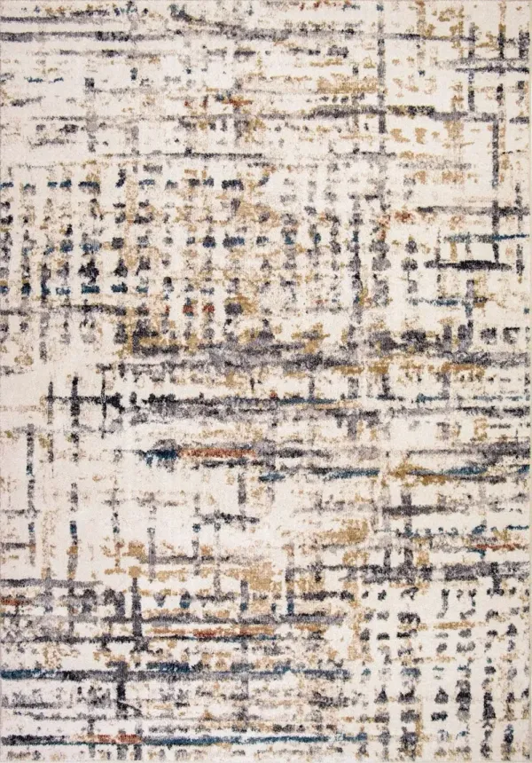 Rush-Hour 5 x 8 Multicolor Brown Area Rug