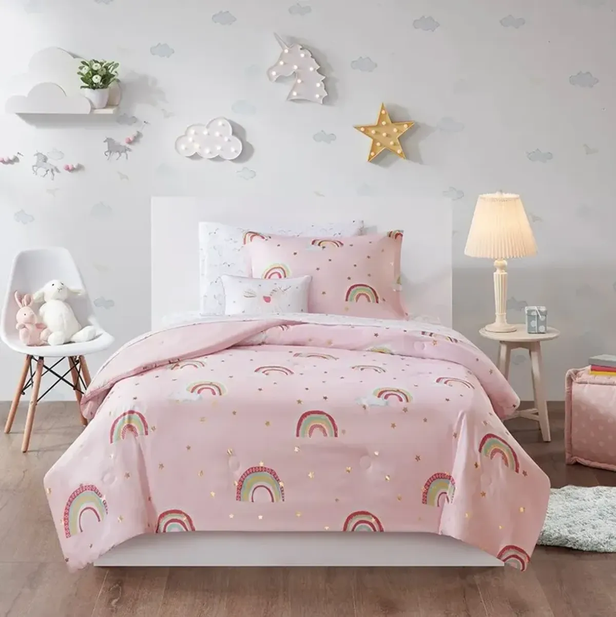 Alicia Pink Twin 5-Piece Comforter Set