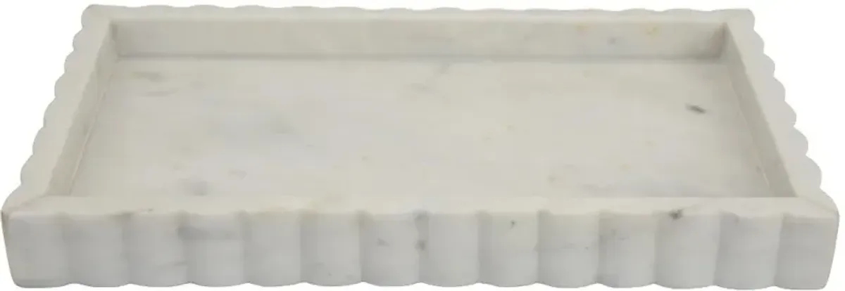 14" White Marble Tray