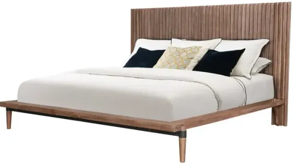 Tranquility Walnut Brown King Platform Bed