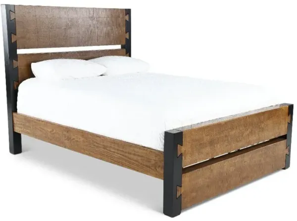 Pacifico Caramel and Black Queen Bed