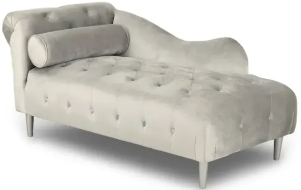 Velvet Silver Upholstered Youth Chaise