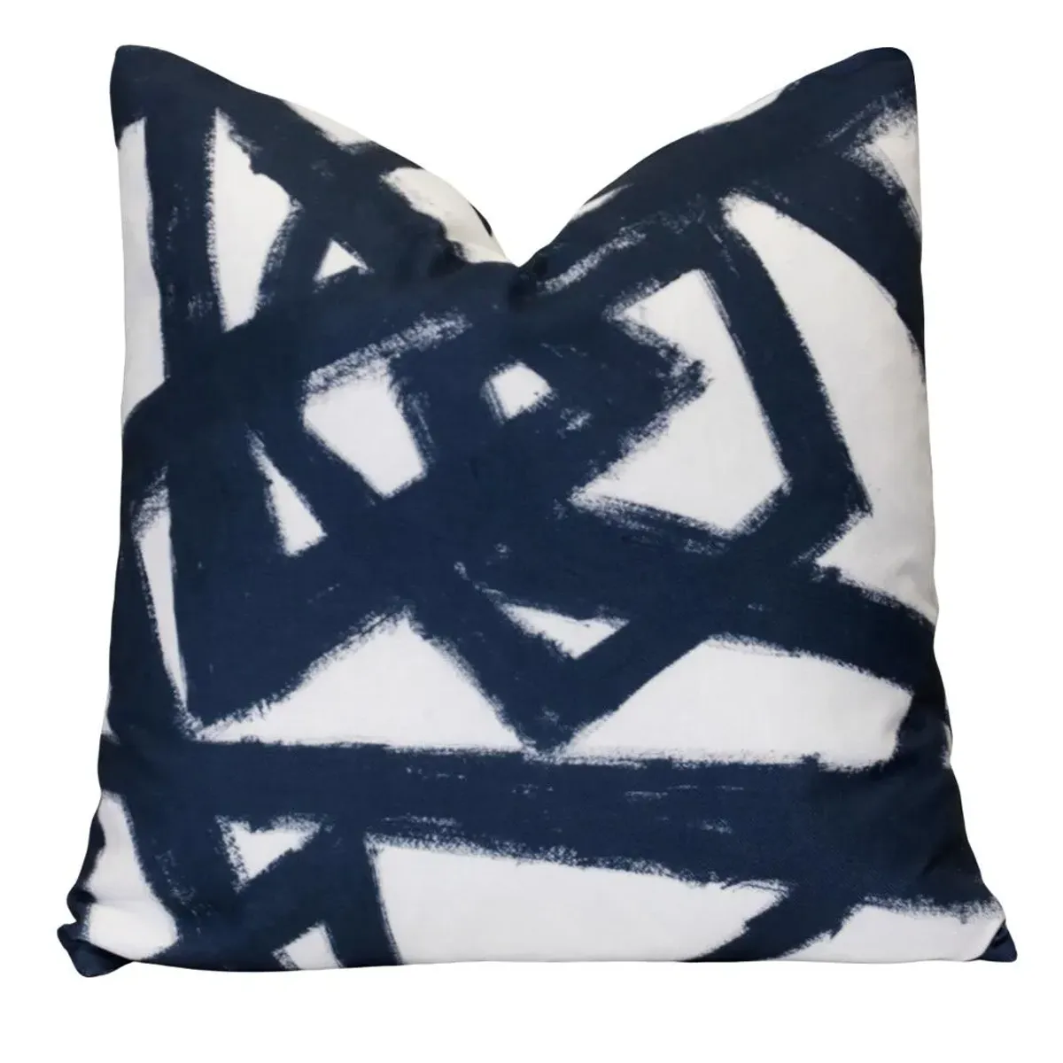 Norman Wyatt Navy and White Down Pillow