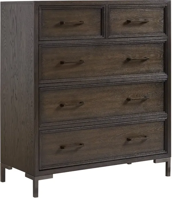 Wallburg Dark Brown Chest of Drawers