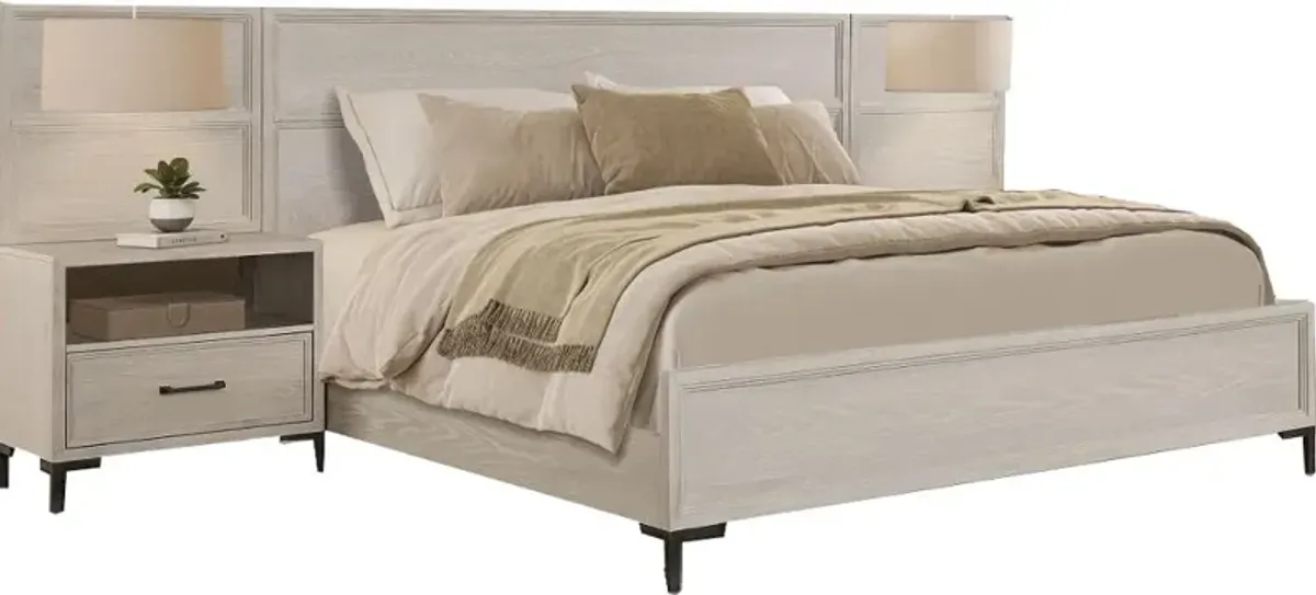 Wallburg Off-White Queen Platform Wall Bed