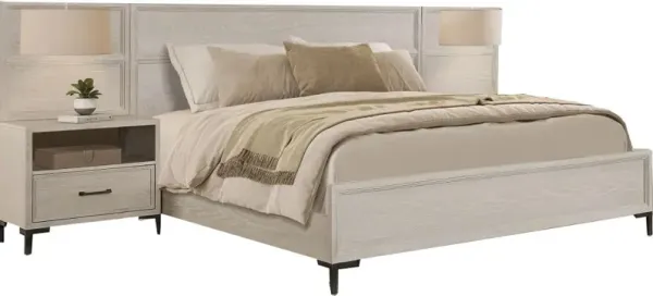 Wallburg Off-White King Platform Wall Bed