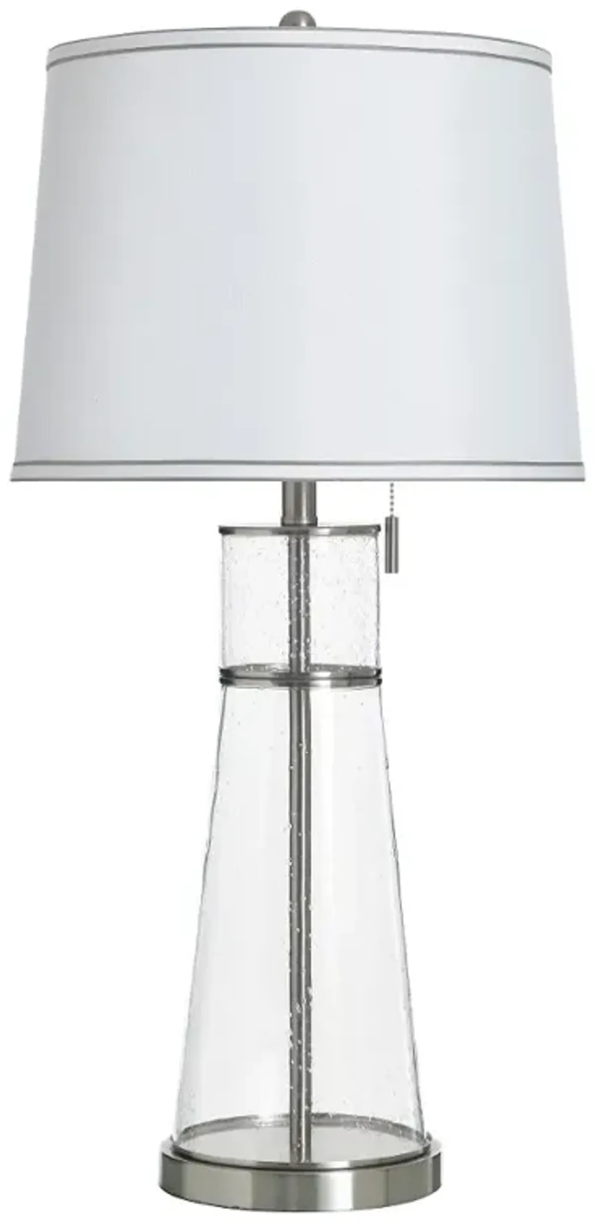 33" Clear Seeded Glass Table Lamp