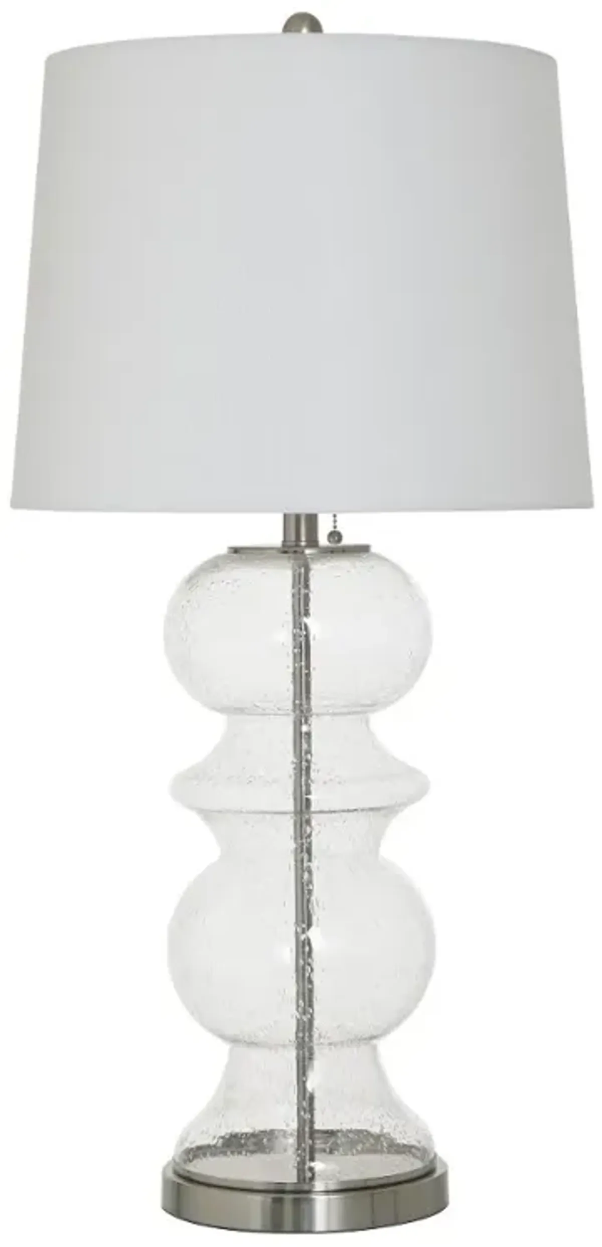 32" Clear Seeded Glass Table Lamp