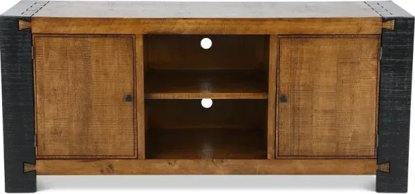 Pacifico Black and Brown TV Stand