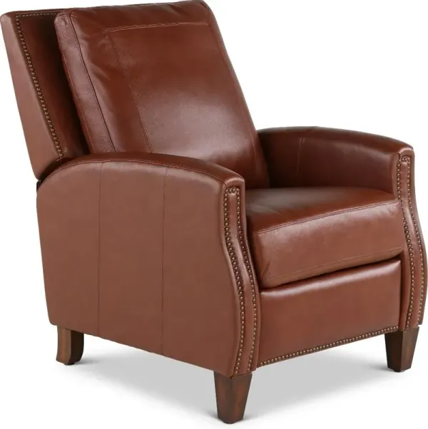 Hunter Chestnut Brown Pushback High-Leg Recliner