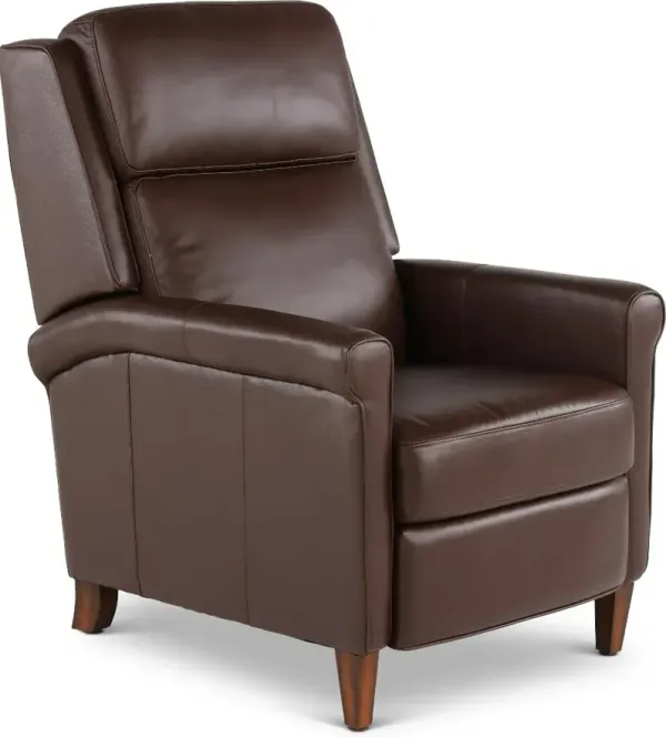 Northfield Walnut Brown Pushback High-Leg Recliner