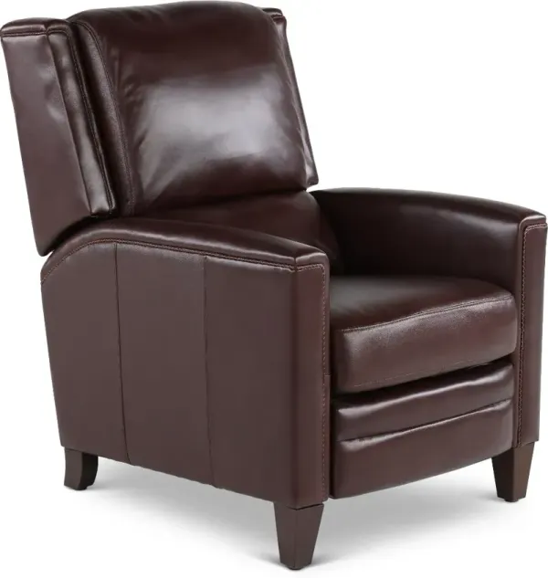 Connor Espresso Dark Brown Pushback High-Leg Recliner