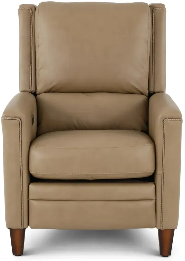 Connor Latte Light Brown High-Leg Power Recliner