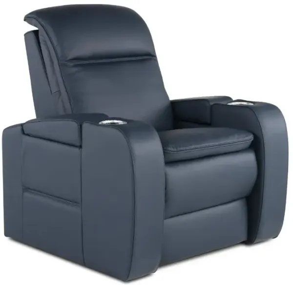 Vertex Atlantic Blue Leather Power Recliner
