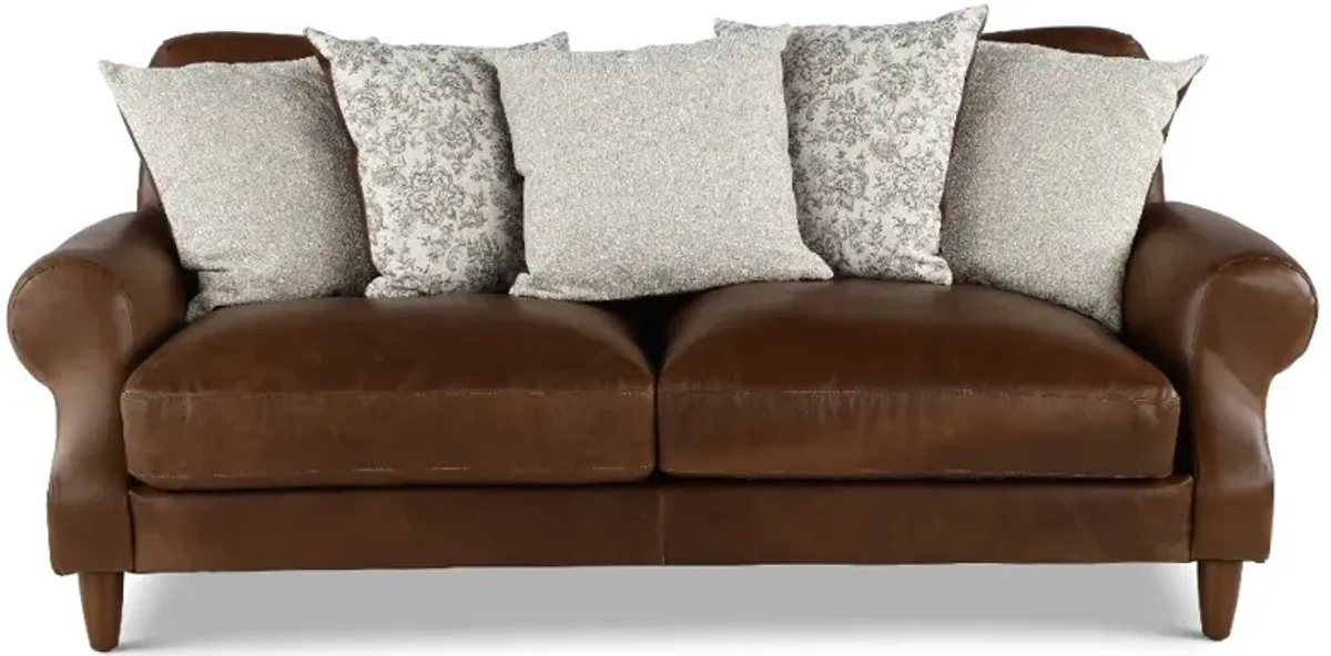 Rigby Brown Leather Loveseat
