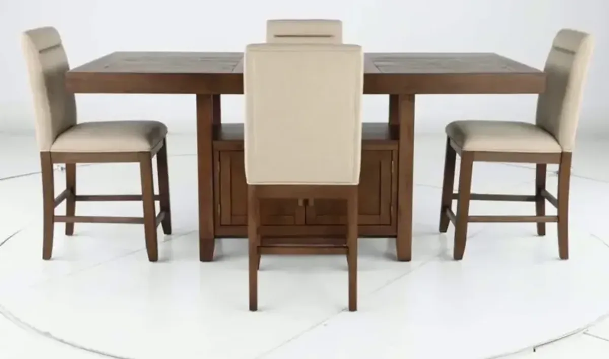 Garland Toffee Brown 5 Piece Counter Height Dining Set