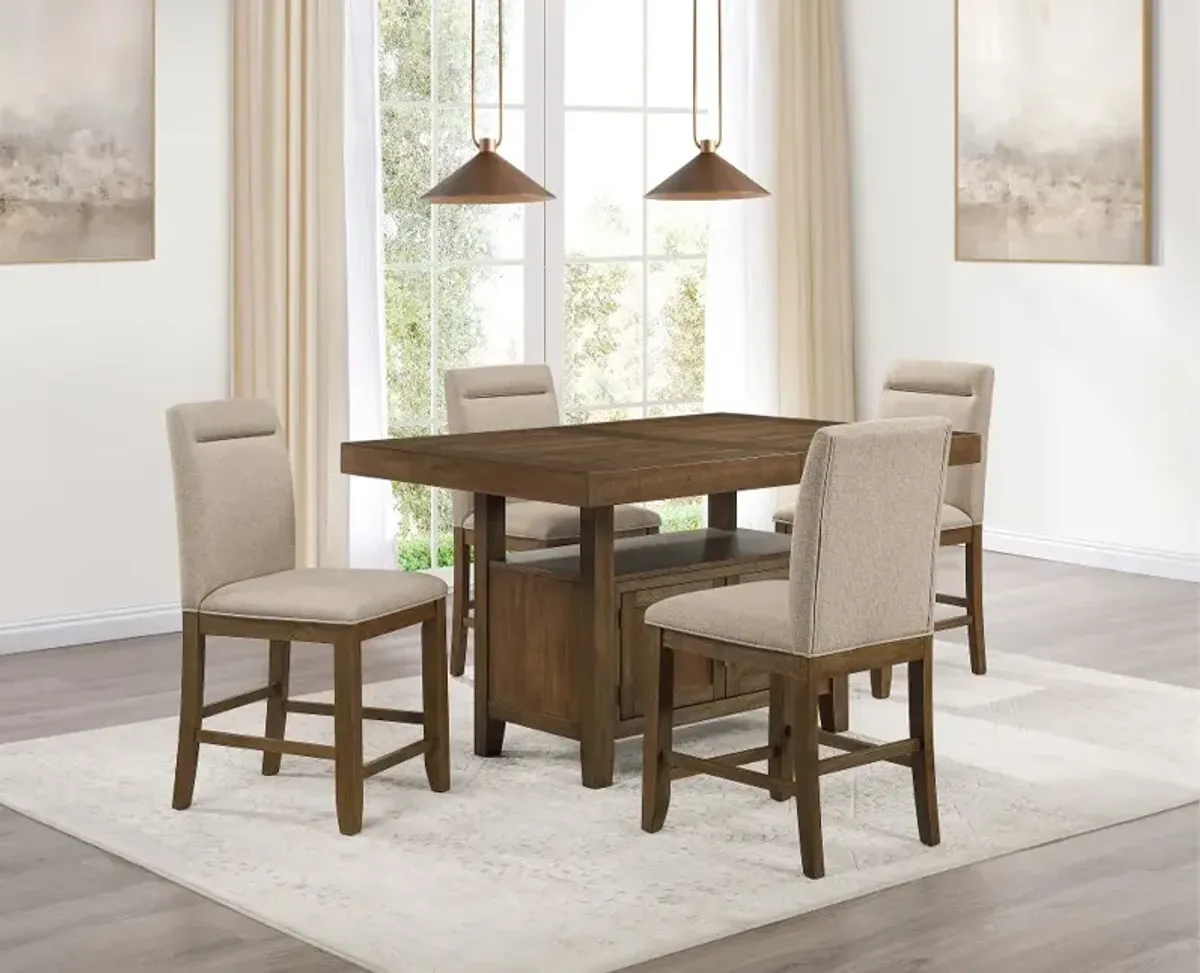 Garland Toffee Brown 5 Piece Counter Height Dining Set