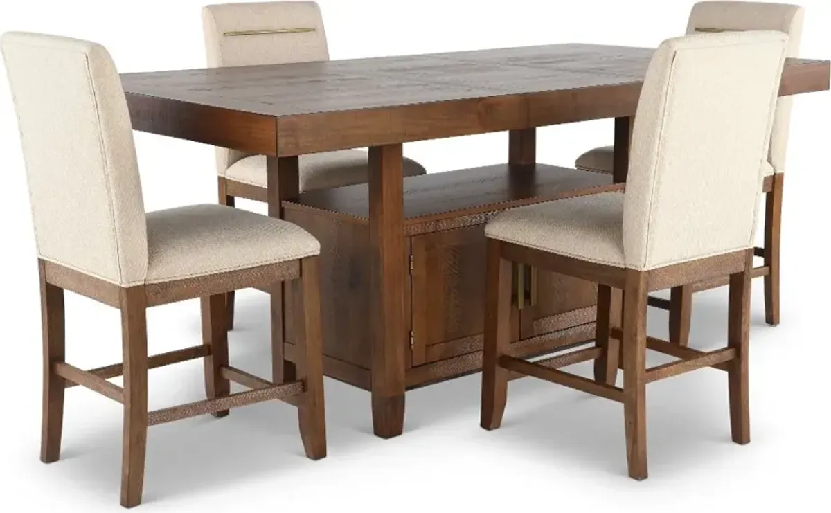 Garland Toffee Brown 5 Piece Counter Height Dining Set