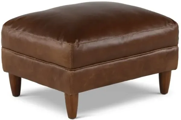 Rigby Brown Leather Ottoman