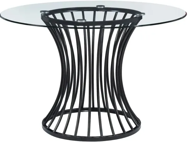 Tracy Black and Glass 48" Round Dining Table