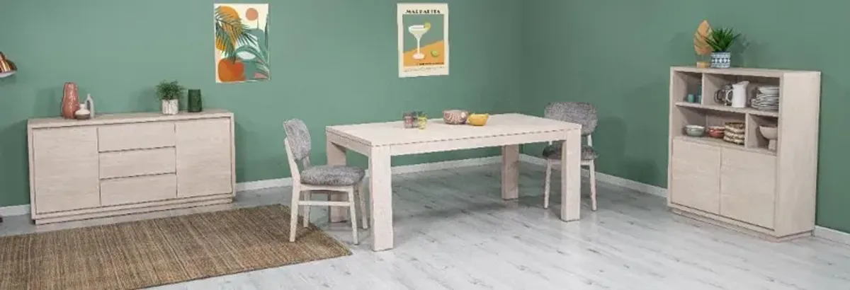 Leah Natural Washed 5 Piece Dining Set