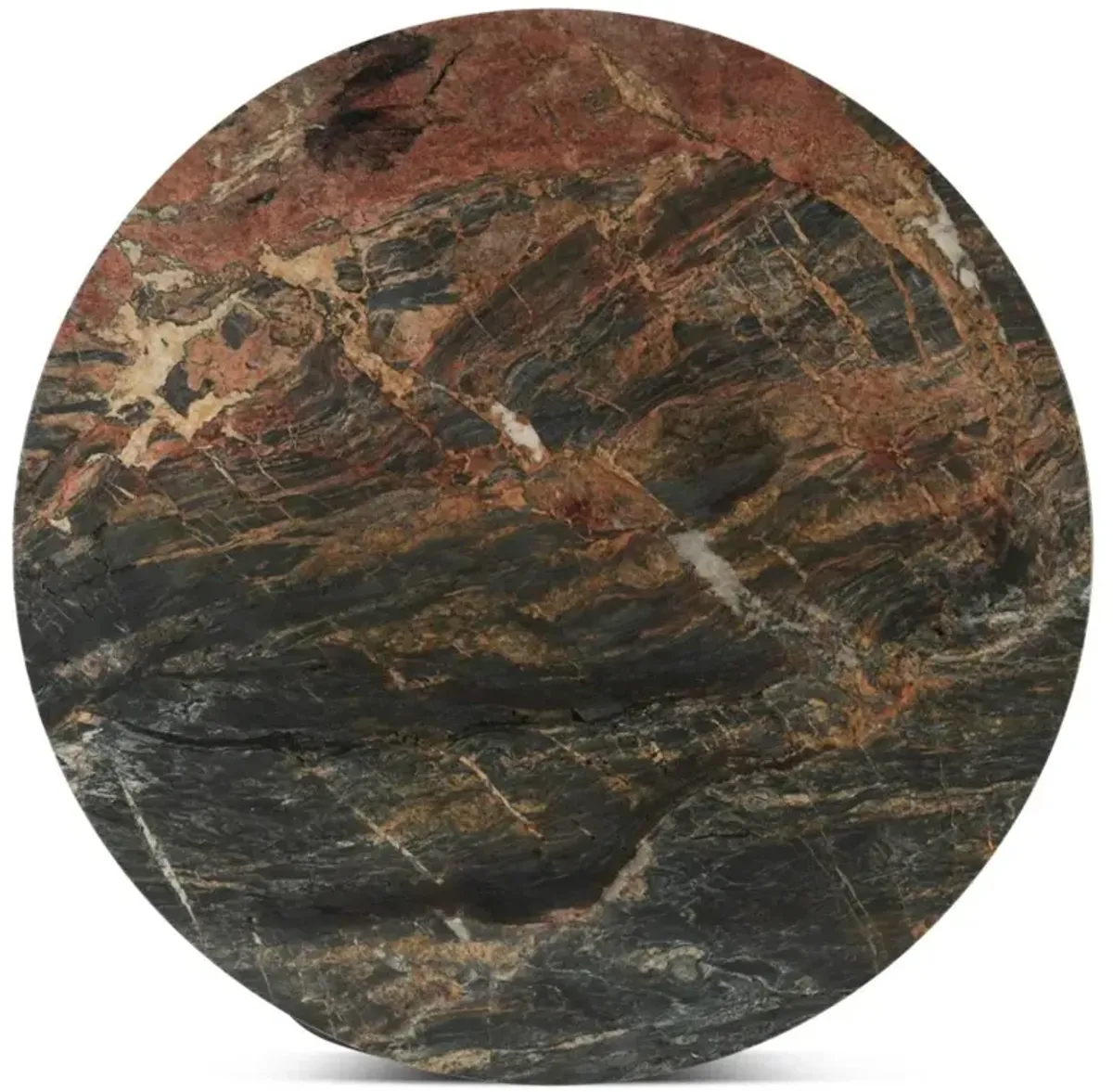 Vista Dark Oak and Lava Marble 48" Round Dining Table